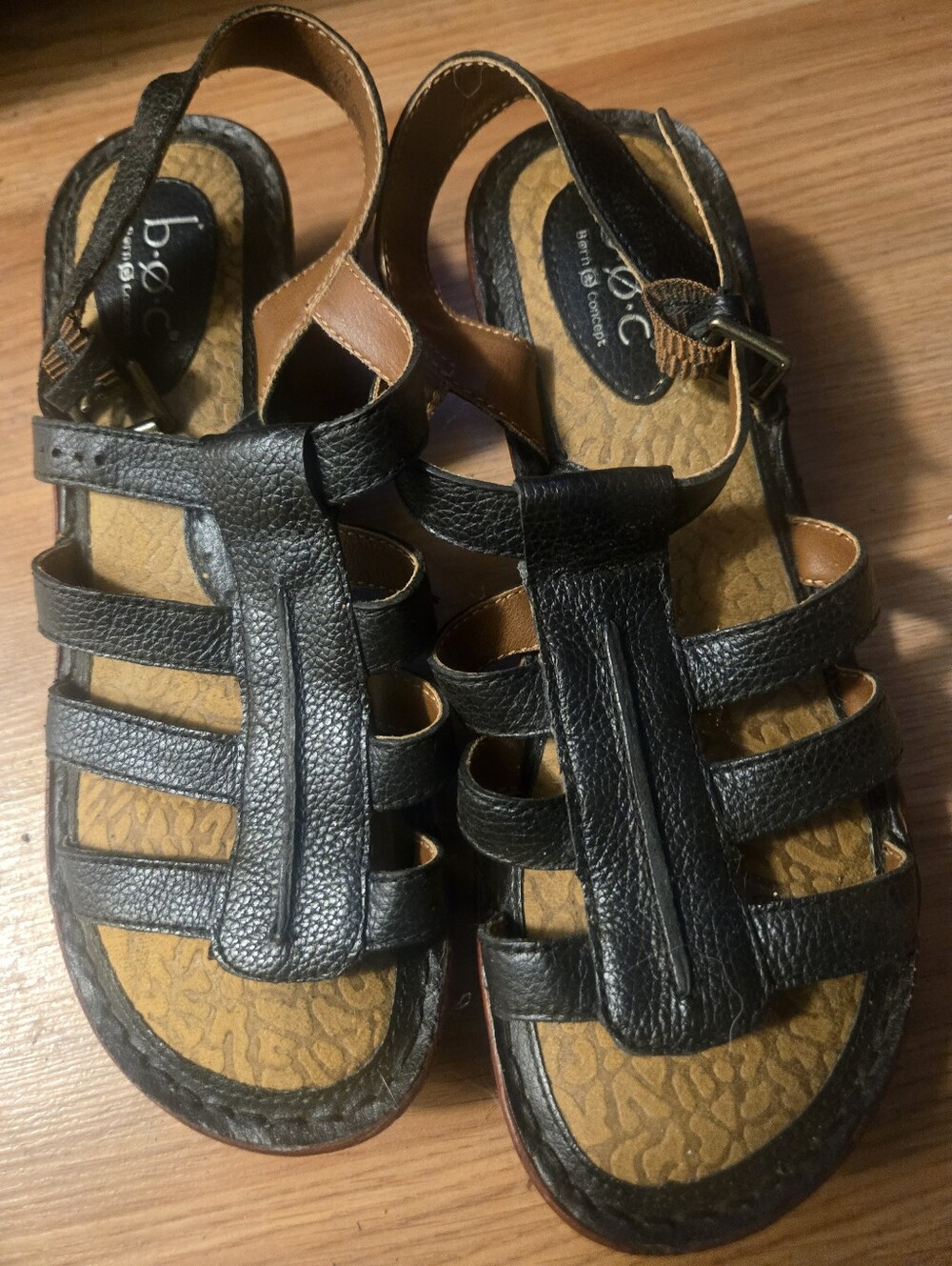 Born-Concept- Black Strappy Leather Sandals